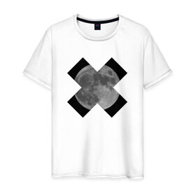 Мужская футболка хлопок с принтом moon , 100% хлопок | прямой крой, круглый вырез горловины, длина до линии бедер, слегка спущенное плечо. | cosmos | cross | moon | sky | stars