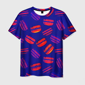 Мужская футболка 3D с принтом macaron , 100% полиэфир | прямой крой, круглый вырез горловины, длина до линии бедер | dessert | macaron | выпечка | макарун | печенье | черешня