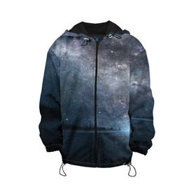 Детская куртка 3D с принтом Звездное небо , 100% полиэстер | застежка — молния, подол и капюшон оформлены резинкой с фиксаторами, по бокам — два кармана без застежек, один потайной карман на груди, плотность верхнего слоя — 90 г/м2; плотность флисового подклада — 260 г/м2 | вселенная | галактика | звезды | небо | ночь