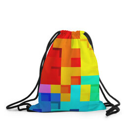 Рюкзак-мешок 3D с принтом Pixel-Fon , 100% полиэстер | плотность ткани — 200 г/м2, размер — 35 х 45 см; лямки — толстые шнурки, застежка на шнуровке, без карманов и подкладки | кубики | пиксель | разноцветный | текстура | яркий