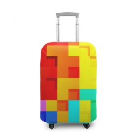 Чехол для чемодана 3D с принтом Pixel-Fon , 86% полиэфир, 14% спандекс | двустороннее нанесение принта, прорези для ручек и колес | Тематика изображения на принте: кубики | пиксель | разноцветный | текстура | яркий