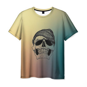 Мужская футболка 3D с принтом  Swag Skull  , 100% полиэфир | прямой крой, круглый вырез горловины, длина до линии бедер | 
