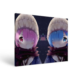 Холст прямоугольный с принтом Рам и Рем , 100% ПВХ |  | re: zero kara hajimeru isekai seikatsu | рам | рем