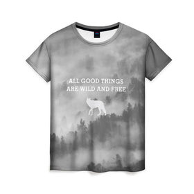 Женская футболка 3D с принтом лес , 100% полиэфир ( синтетическое хлопкоподобное полотно) | прямой крой, круглый вырез горловины, длина до линии бедер | горы | лес | море | охота | приключения | природа | рыбалка | свобода | скалы | туман | туризм | экстрим