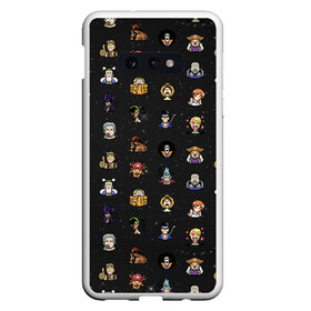 Чехол для Samsung S10E с принтом One Piece Pixel art pattern , Силикон | Область печати: задняя сторона чехла, без боковых панелей | 8 bit | ace | chopper | luffy | one piece | pattern | pixel art | space | zorro