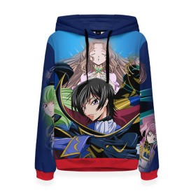 Женская толстовка 3D с принтом Code Geass 1 , 100% полиэстер  | двухслойный капюшон со шнурком для регулировки, мягкие манжеты на рукавах и по низу толстовки, спереди карман-кенгуру с мягким внутренним слоем. | anime | аниме | анимешник | анимешникам | восставший лелуш | код гиас | код гиасс | код гиасс: восставший лелуш