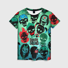 Женская футболка 3D с принтом Suicide Squad , 100% полиэфир ( синтетическое хлопкоподобное полотно) | прямой крой, круглый вырез горловины, длина до линии бедер | harley quinn | suicide squad | харли квинн