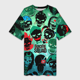 Платье-футболка 3D с принтом Suicide Squad ,  |  | harley quinn | suicide squad | харли квинн