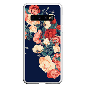 Чехол для Samsung Galaxy S10 с принтом Fashion flowers , Силикон | Область печати: задняя сторона чехла, без боковых панелей | Тематика изображения на принте: fashion | flower | мода | фэшн | цветы