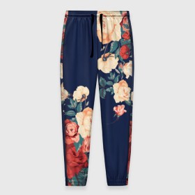 Мужские брюки 3D с принтом Fashion flowers , 100% полиэстер | манжеты по низу, эластичный пояс регулируется шнурком, по бокам два кармана без застежек, внутренняя часть кармана из мелкой сетки | fashion | flower | мода | фэшн | цветы