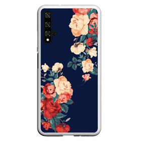 Чехол для Honor 20 с принтом Fashion flowers , Силикон | Область печати: задняя сторона чехла, без боковых панелей | Тематика изображения на принте: fashion | flower | мода | фэшн | цветы