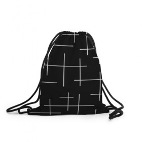 Рюкзак-мешок 3D с принтом Geometric (2) , 100% полиэстер | плотность ткани — 200 г/м2, размер — 35 х 45 см; лямки — толстые шнурки, застежка на шнуровке, без карманов и подкладки | geometric | белый | геометрик | линии | текстура | чёрный
