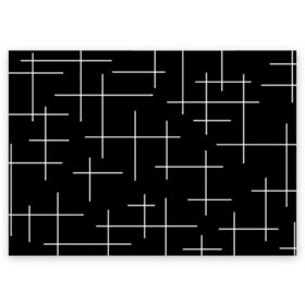 Поздравительная открытка с принтом Geometric (2) , 100% бумага | плотность бумаги 280 г/м2, матовая, на обратной стороне линовка и место для марки
 | Тематика изображения на принте: geometric | белый | геометрик | линии | текстура | чёрный