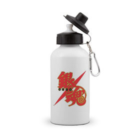Бутылка спортивная с принтом Gintama , металл | емкость — 500 мл, в комплекте две пластиковые крышки и карабин для крепления | Тематика изображения на принте: 