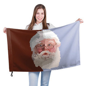 Флаг 3D с принтом Санта Клаус в стиле WPAP , 100% полиэстер | плотность ткани — 95 г/м2, размер — 67 х 109 см. Принт наносится с одной стороны | веселье | дед мороз | новый год | праздник | санта