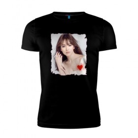 Мужская футболка премиум с принтом Song Hye-kyo , 92% хлопок, 8% лайкра | приталенный силуэт, круглый вырез ворота, длина до линии бедра, короткий рукав | Тематика изображения на принте: 