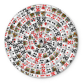 Коврик круглый с принтом Игральные карты 3 , резина и полиэстер | круглая форма, изображение наносится на всю лицевую часть | карты | настольные игры | пасьянс | покер