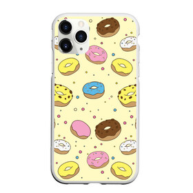 Чехол для iPhone 11 Pro матовый с принтом Сладкие пончики , Силикон |  | булочки | гомер симпсон | еда | пончики | сладости