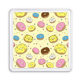 Магнит 55*55 с принтом Сладкие пончики , Пластик | Размер: 65*65 мм; Размер печати: 55*55 мм | булочки | гомер симпсон | еда | пончики | сладости