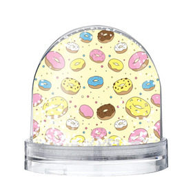 Снежный шар с принтом Сладкие пончики , Пластик | Изображение внутри шара печатается на глянцевой фотобумаге с двух сторон | булочки | гомер симпсон | еда | пончики | сладости
