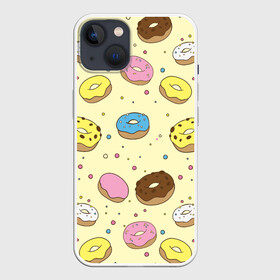 Чехол для iPhone 13 с принтом Сладкие пончики ,  |  | булочки | гомер симпсон | еда | пончики | сладости