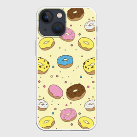 Чехол для iPhone 13 mini с принтом Сладкие пончики ,  |  | булочки | гомер симпсон | еда | пончики | сладости