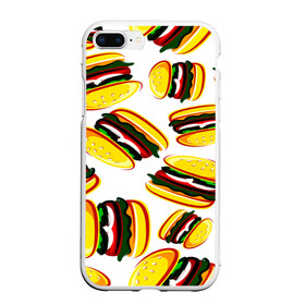 Чехол для iPhone 7Plus/8 Plus матовый с принтом Гамбургер , Силикон | Область печати: задняя сторона чехла, без боковых панелей | fast food | фастфуд