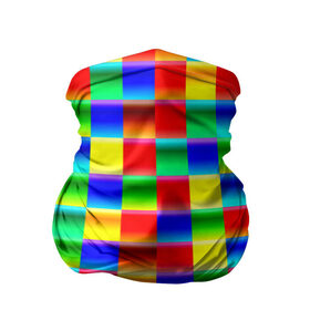 Бандана-труба 3D с принтом Кубики , 100% полиэстер, ткань с особыми свойствами — Activecool | плотность 150‒180 г/м2; хорошо тянется, но сохраняет форму | абстракция | кубики | пиксели | плитка | разноцветный | яркий
