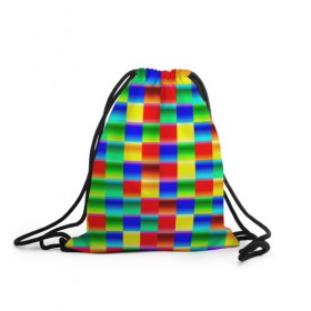 Рюкзак-мешок 3D с принтом Кубики , 100% полиэстер | плотность ткани — 200 г/м2, размер — 35 х 45 см; лямки — толстые шнурки, застежка на шнуровке, без карманов и подкладки | абстракция | кубики | пиксели | плитка | разноцветный | яркий