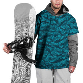 Накидка на куртку 3D с принтом Акулы , 100% полиэстер |  | камуфляж | море | океан | рыба | рыбак | рыбалка
