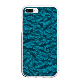 Чехол для iPhone 7Plus/8 Plus матовый с принтом Акулы , Силикон | Область печати: задняя сторона чехла, без боковых панелей | камуфляж | море | океан | рыба | рыбак | рыбалка