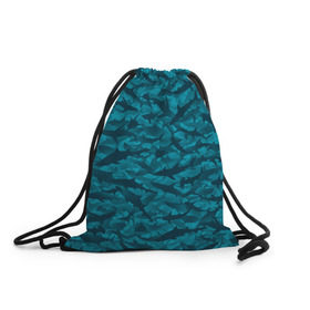 Рюкзак-мешок 3D с принтом Акулы , 100% полиэстер | плотность ткани — 200 г/м2, размер — 35 х 45 см; лямки — толстые шнурки, застежка на шнуровке, без карманов и подкладки | камуфляж | море | океан | рыба | рыбак | рыбалка