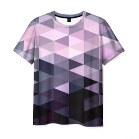 Мужская футболка 3D с принтом Pixel Polygon , 100% полиэфир | прямой крой, круглый вырез горловины, длина до линии бедер | геометрия | полигоны | треугольник