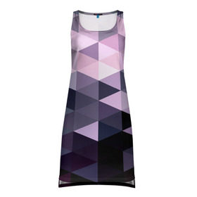 Платье-майка 3D с принтом Pixel Polygon , 100% полиэстер | полуприлегающий силуэт, широкие бретели, круглый вырез горловины, удлиненный подол сзади. | геометрия | полигоны | треугольник