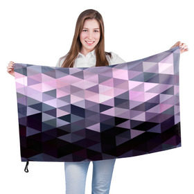 Флаг 3D с принтом Pixel Polygon , 100% полиэстер | плотность ткани — 95 г/м2, размер — 67 х 109 см. Принт наносится с одной стороны | геометрия | полигоны | треугольник