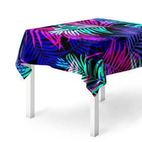 Скатерть 3D с принтом Hawaii ? , 100% полиэстер (ткань не мнется и не растягивается) | Размер: 150*150 см | листья | паттерн | разноцветный | тропики | яркий