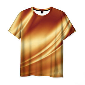 Мужская футболка 3D с принтом Golden Silk , 100% полиэфир | прямой крой, круглый вырез горловины, длина до линии бедер | gold | golden silk | textile | texture | золотой шёлк | текстиль | текстура | ткань