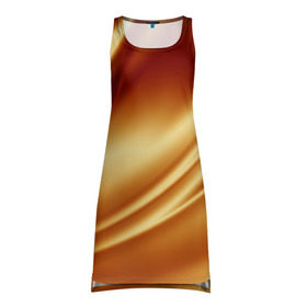 Платье-майка 3D с принтом Golden Silk , 100% полиэстер | полуприлегающий силуэт, широкие бретели, круглый вырез горловины, удлиненный подол сзади. | gold | golden silk | textile | texture | золотой шёлк | текстиль | текстура | ткань