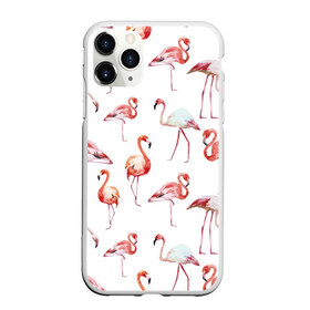 Чехол для iPhone 11 Pro Max матовый с принтом Узор из фламинго , Силикон |  | Тематика изображения на принте: животные | мозаика | птицы | узор | фауна | фламинго