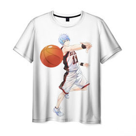 Мужская футболка 3D с принтом Майка, баскетбол Куроку , 100% полиэфир | прямой крой, круглый вырез горловины, длина до линии бедер | 