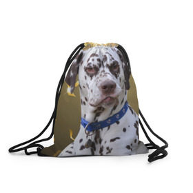 Рюкзак-мешок 3D с принтом Скептический далматин , 100% полиэстер | плотность ткани — 200 г/м2, размер — 35 х 45 см; лямки — толстые шнурки, застежка на шнуровке, без карманов и подкладки | далматин | далматинец | песик | пятнистый | собака | собаки