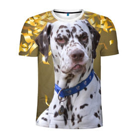 Мужская футболка 3D спортивная с принтом Скептический далматин , 100% полиэстер с улучшенными характеристиками | приталенный силуэт, круглая горловина, широкие плечи, сужается к линии бедра | далматин | далматинец | песик | пятнистый | собака | собаки