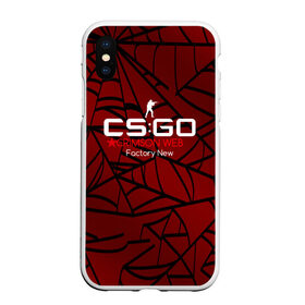 Чехол для iPhone XS Max матовый с принтом cs:go - Crimson Web Style Factory New (Кровавая паутина | Прям с завода) , Силикон | Область печати: задняя сторона чехла, без боковых панелей | Тематика изображения на принте: blood | crimson | cs | csgo | web | го | кровь | кс | паутина