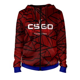 Женская толстовка 3D на молнии с принтом cs:go - Crimson Web Style Factory New (Кровавая паутина | Прям с завода) , 100% полиэстер | длина до линии бедра, манжеты и пояс оформлены мягкой тканевой резинкой, двухслойный капюшон со шнурком для регулировки, спереди молния, по бокам два кармана | Тематика изображения на принте: blood | crimson | cs | csgo | web | го | кровь | кс | паутина