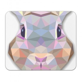 Коврик прямоугольный с принтом Полигональный кролик , натуральный каучук | размер 230 х 185 мм; запечатка лицевой стороны | геометрический рисунок | голова | животные | кролик | фауна