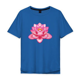 Мужская футболка хлопок Oversize с принтом Индийский Лотос , 100% хлопок | свободный крой, круглый ворот, “спинка” длиннее передней части | Тематика изображения на принте: индийский | йога | лотос | цветок