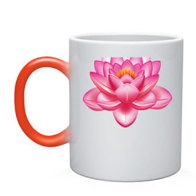 Кружка хамелеон с принтом Индийский Лотос , керамика | меняет цвет при нагревании, емкость 330 мл | индийский | йога | лотос | цветок