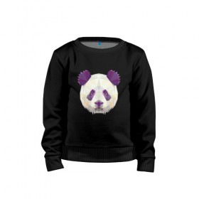 Детский свитшот хлопок с принтом Полигональная панда , 100% хлопок | круглый вырез горловины, эластичные манжеты, пояс и воротник | геометрический рисунок | голова | животные | панда | фауна