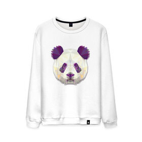 Мужской свитшот хлопок с принтом Полигональная панда , 100% хлопок |  | геометрический рисунок | голова | животные | панда | фауна