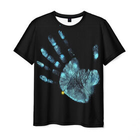 Мужская футболка 3D с принтом За Гранью , 100% полиэфир | прямой крой, круглый вырез горловины, длина до линии бедер | Тематика изображения на принте: грань | за гранью | пальцы | рентген | рука